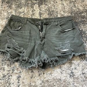 Green denim SHEIN jean shorts, 1XL
